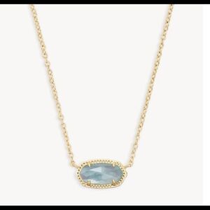 Kendrascott Elisa Gold Pendant Necklace in Light Blue Illusion